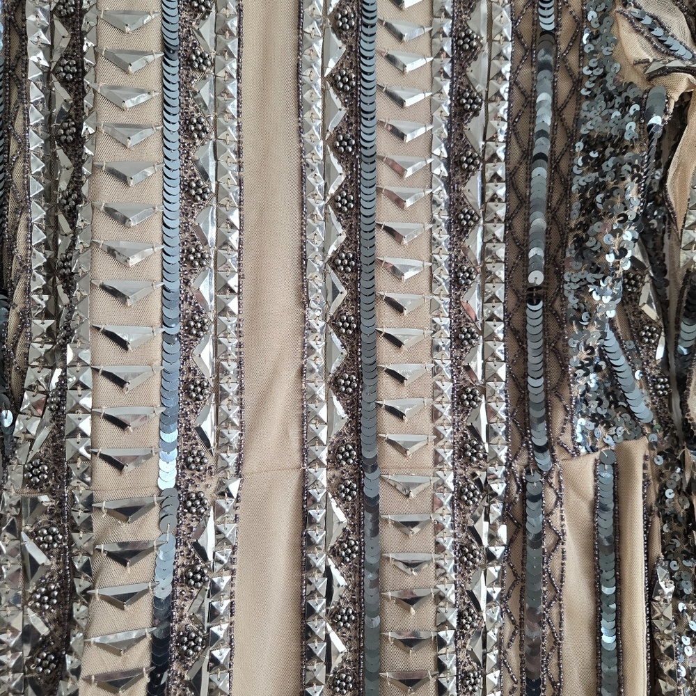 ASOS DESIGN Embellished Mini Dress with Tie Detail - Picture 2 of 9
